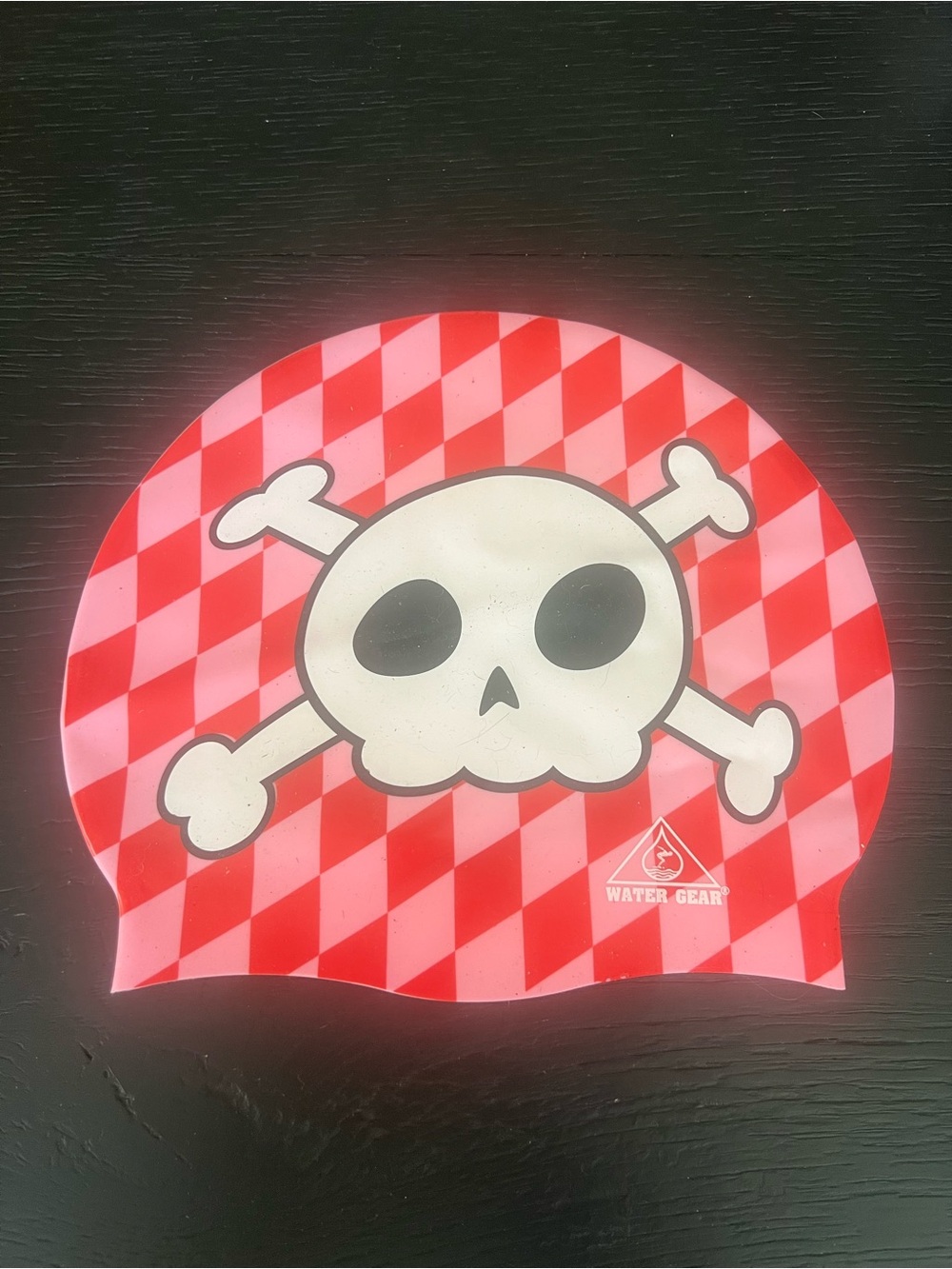 Kids Red & Pink Skull Swim Cap -
